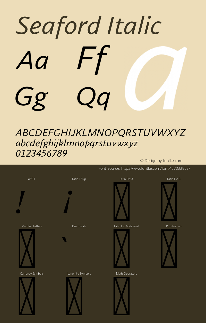 Seaford Italic Version 0.90;O365图片样张