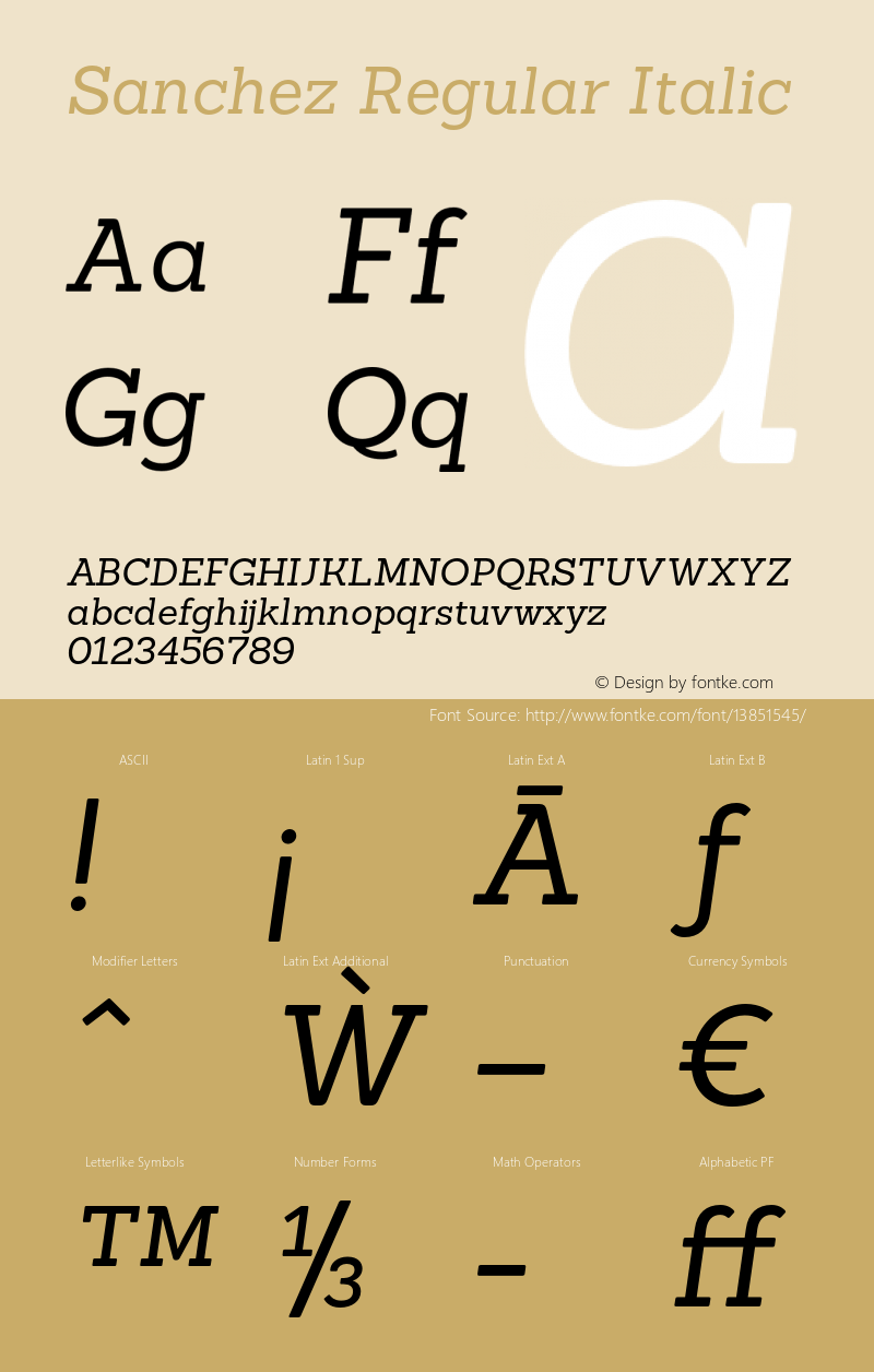 Sanchez Regular Italic Version 001.000图片样张