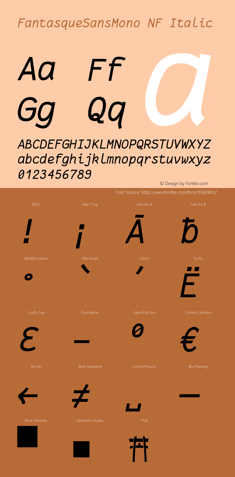 FantasqueSansMono NF Italic Version 1.7.1 ; ttfautohint (v1.4.1.16-c0b8)图片样张