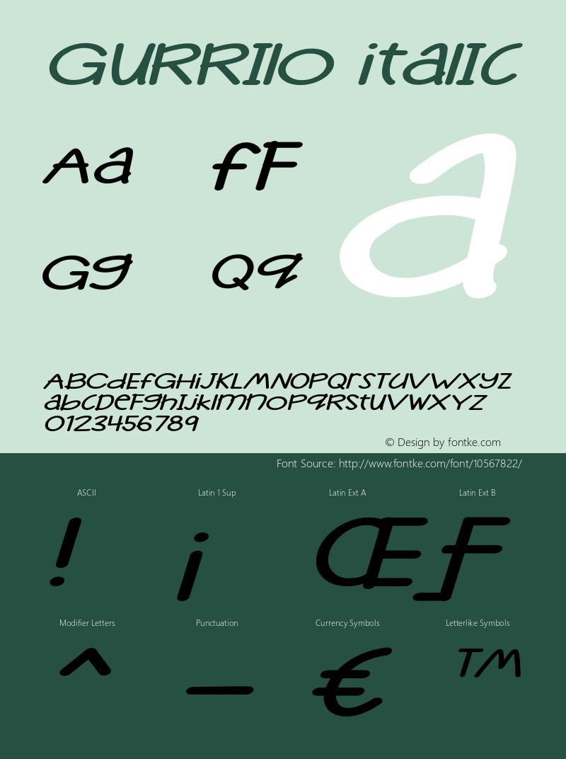 Gurrilo Italic Version 1.000图片样张