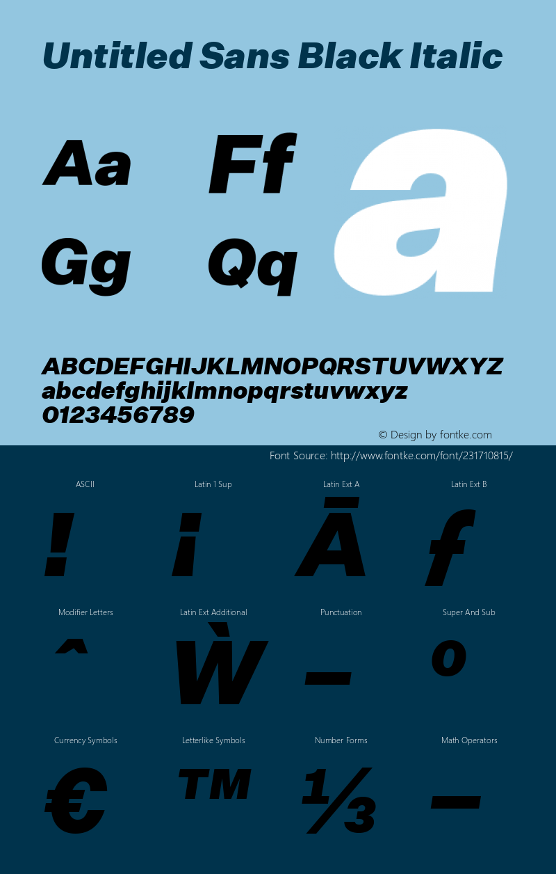 Untitled Sans Black Italic Version 1.001图片样张