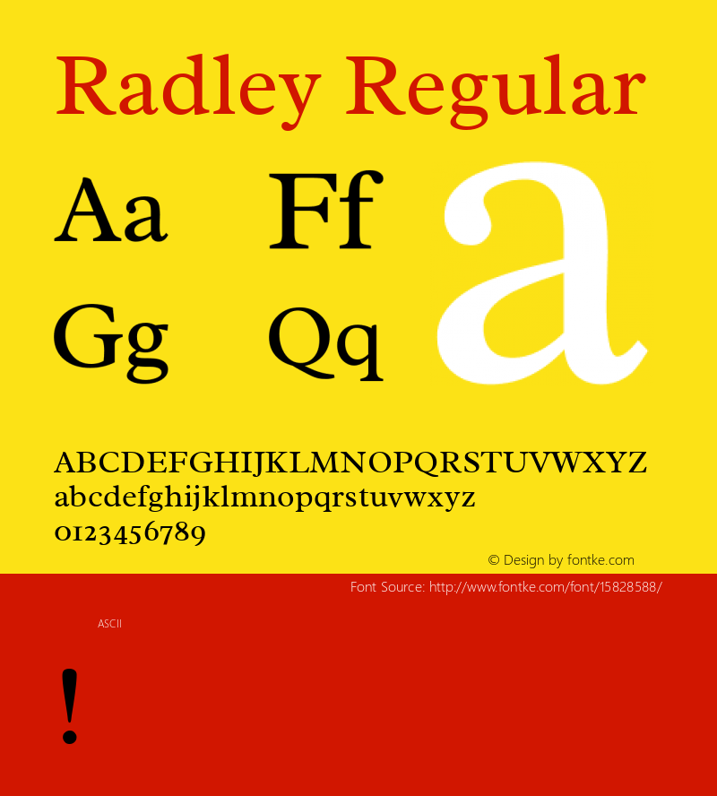 Radley Regular Version 1.000;PS 001.001;hotconv 1.0.56; ttfautohint (v1.4.1)图片样张