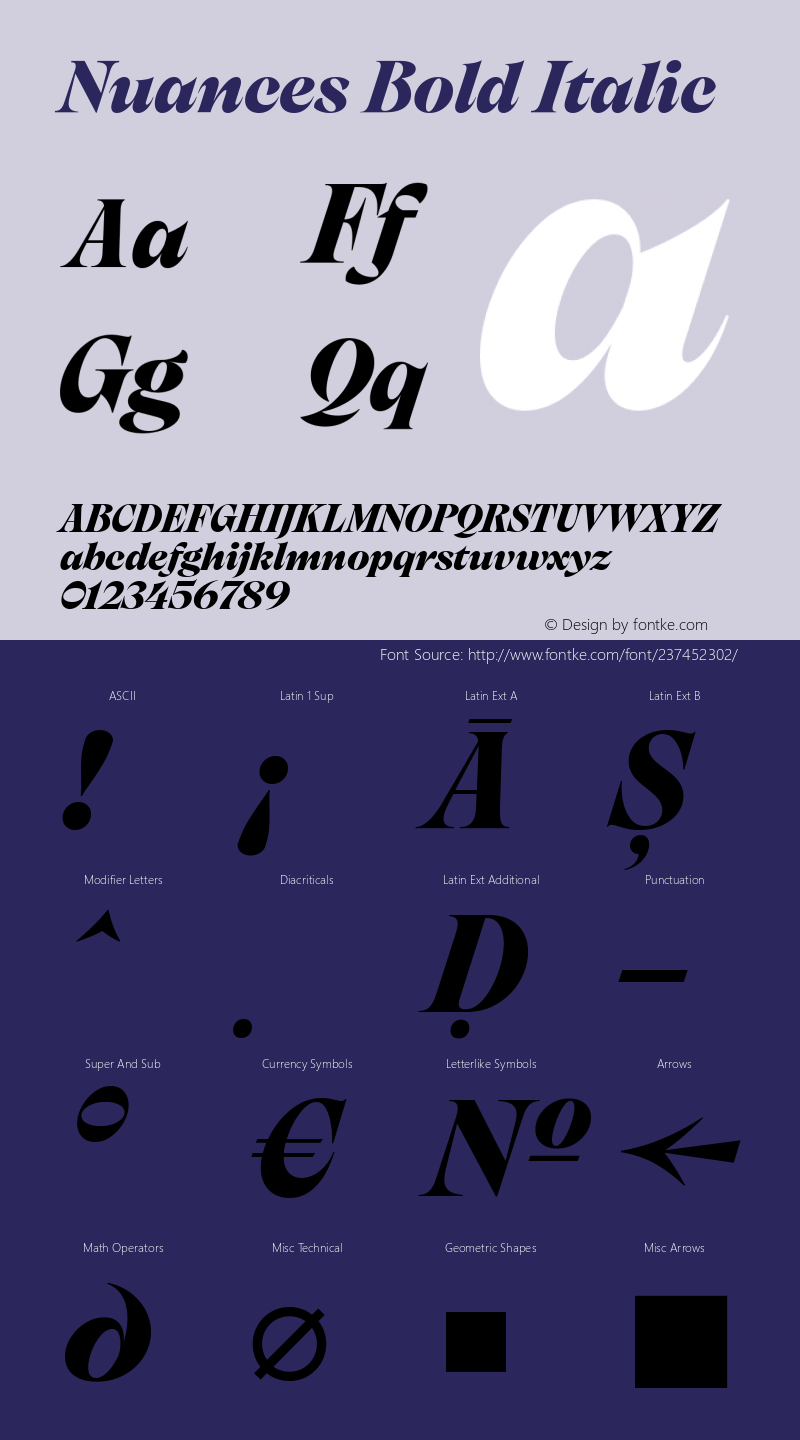 Nuances Bold Italic Version 1.001图片样张