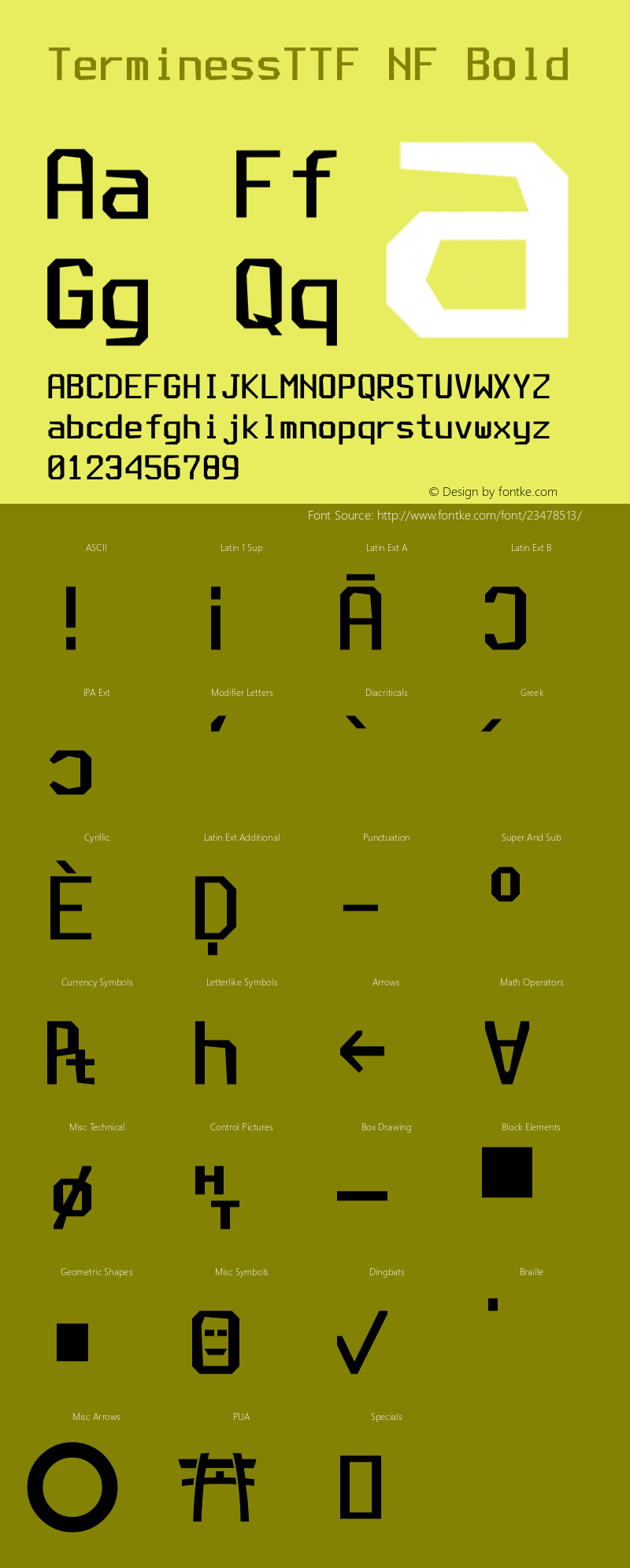 Terminess (TTF) Bold Nerd Font Complete Windows Compatible Version 4.40.1;Nerd Fonts 1.图片样张