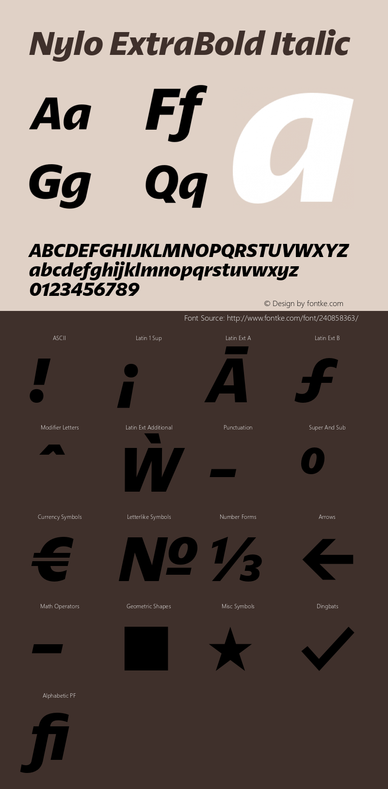 Nylo ExtraBold Italic Version 1.000图片样张