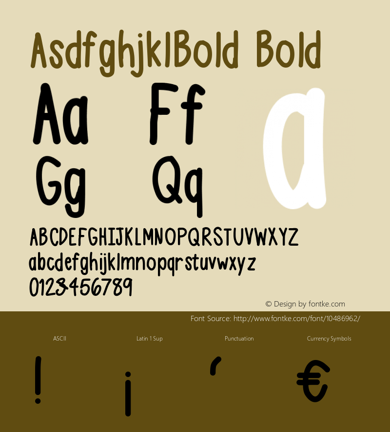 AsdfghjklBold Bold Version 001.000图片样张