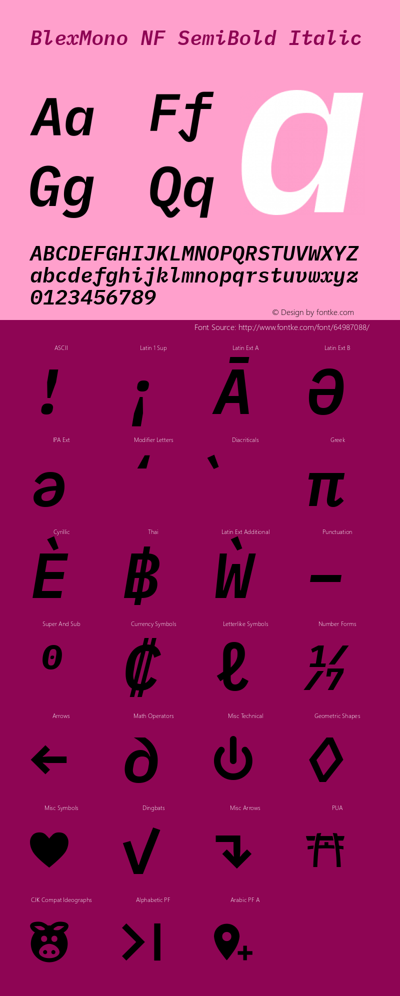 Blex Mono SemiBold Italic Nerd Font Complete Mono Windows Compatible Version 2.000图片样张