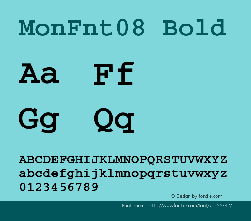 MonFnt08 Bold Version 1.0图片样张