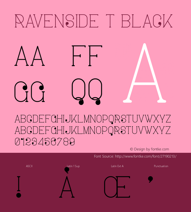Ravenside T Black Version 1.002;Fontself Maker 3.0.0-3图片样张