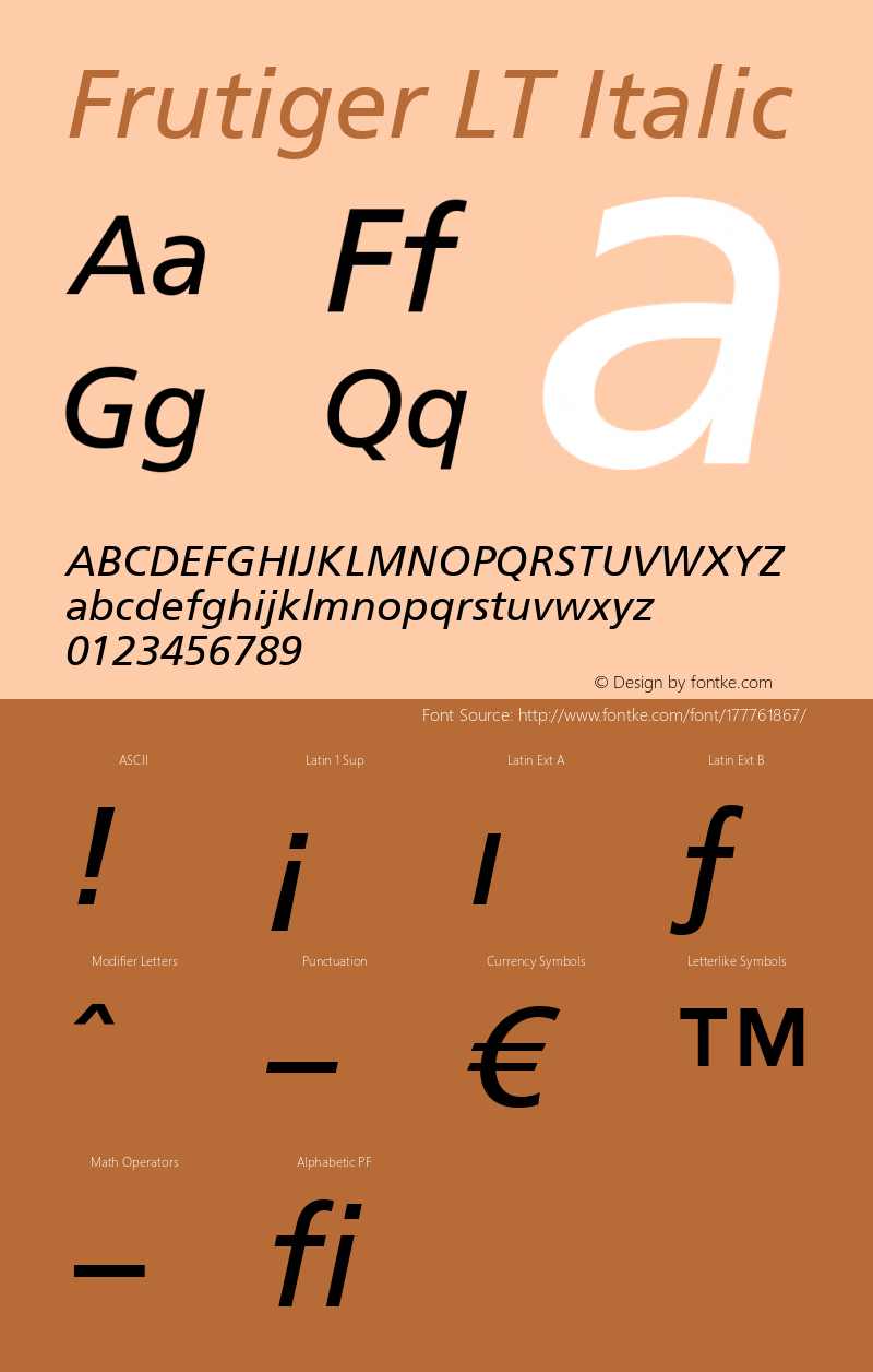 Frutiger LT 56 Italic 006.000图片样张