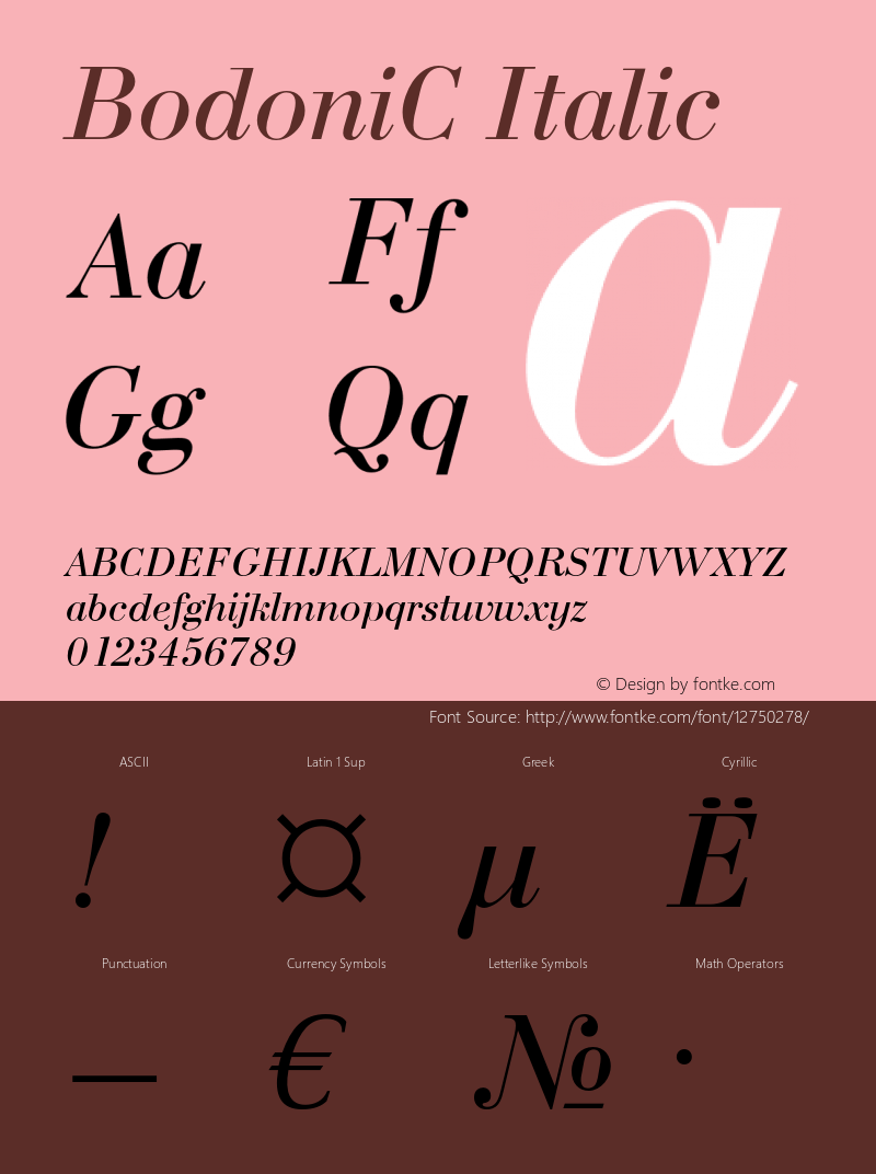 BodoniC Italic OTF 1.0;PS 001.000;Core 116;AOCW 1.0 161图片样张