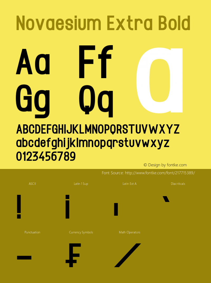 Novaesium Extra Bold Version 1.00;December 29, 2021;FontCreator 13.0.0.2683 32-bit图片样张