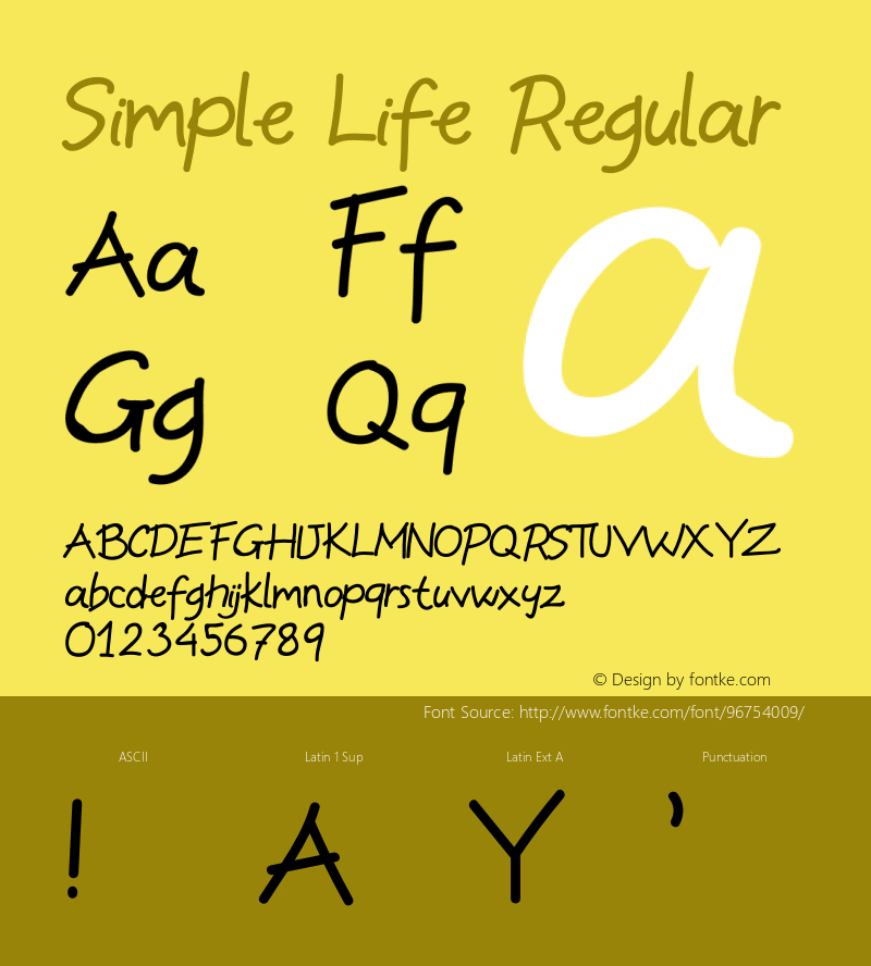 Simple Life Version 1.001;Fontself Maker 3.5.4图片样张