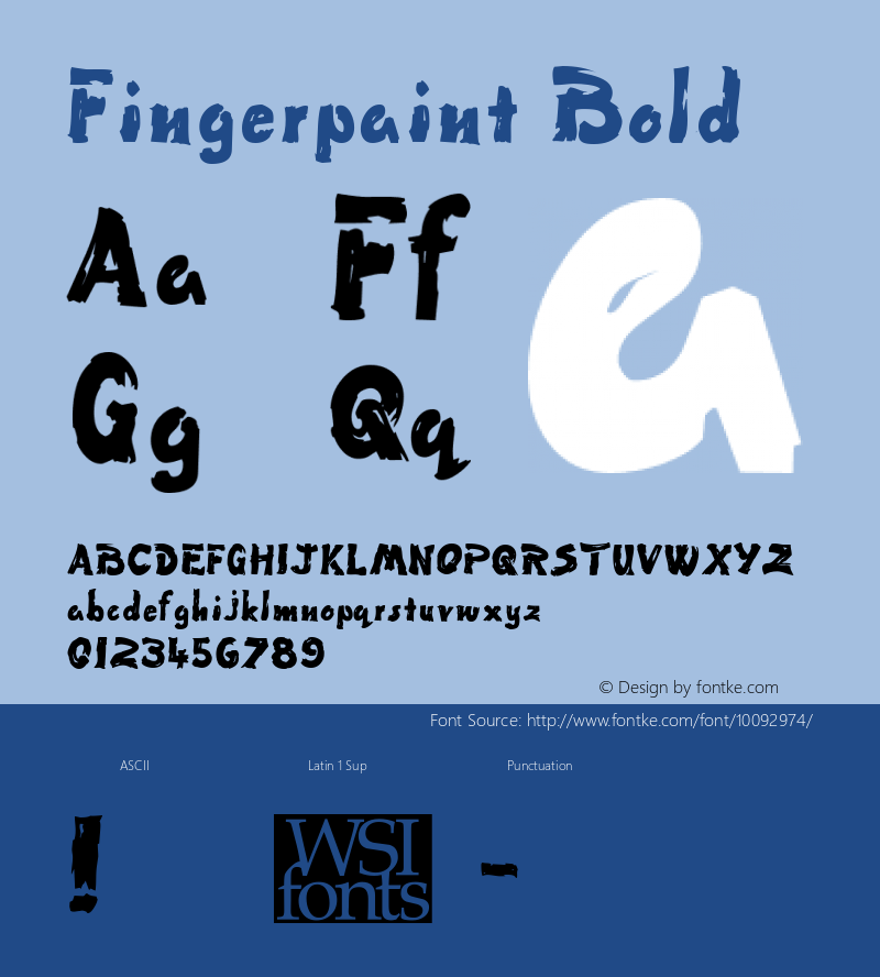 Fingerpaint Bold The IMSI MasterFonts Collection, tm 1995, 1996 IMSI (International Microcomputer Software Inc.)图片样张