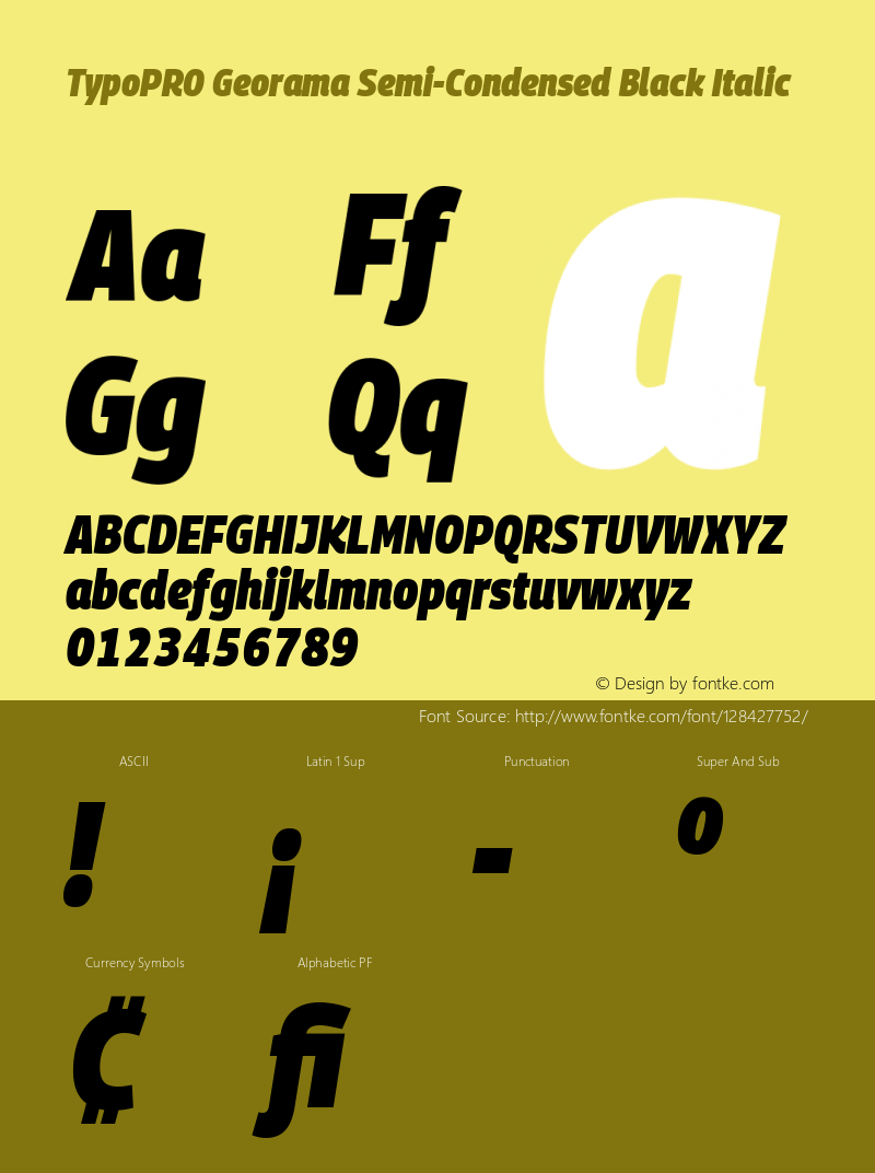 TypoPRO Georama Semi Condensed Black Italic Version 1.001图片样张