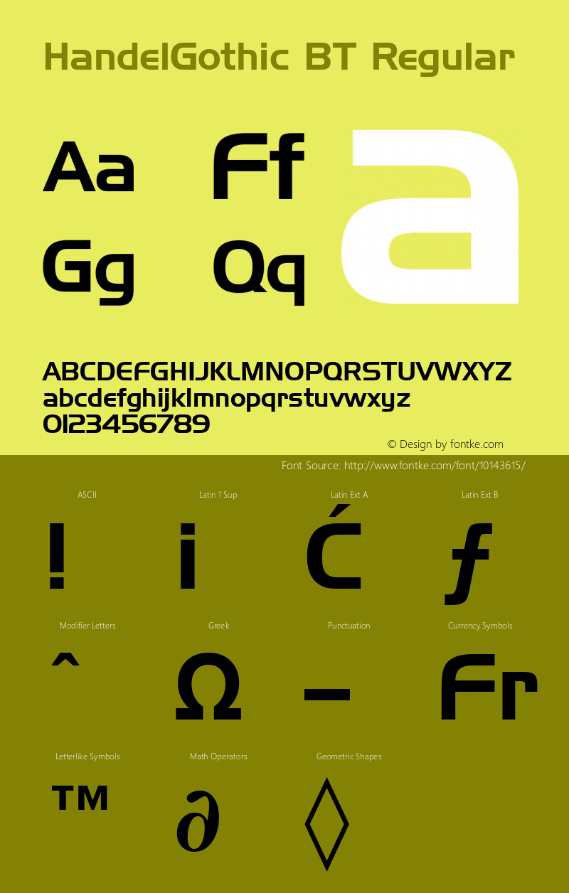 HandelGothic BT Regular mfgpctt-v1.52 Monday, January 25, 1993 2:33:43 pm (EST)图片样张