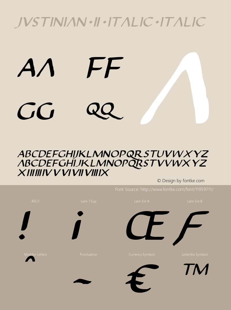 Justinian 2 Italic Italic 2图片样张