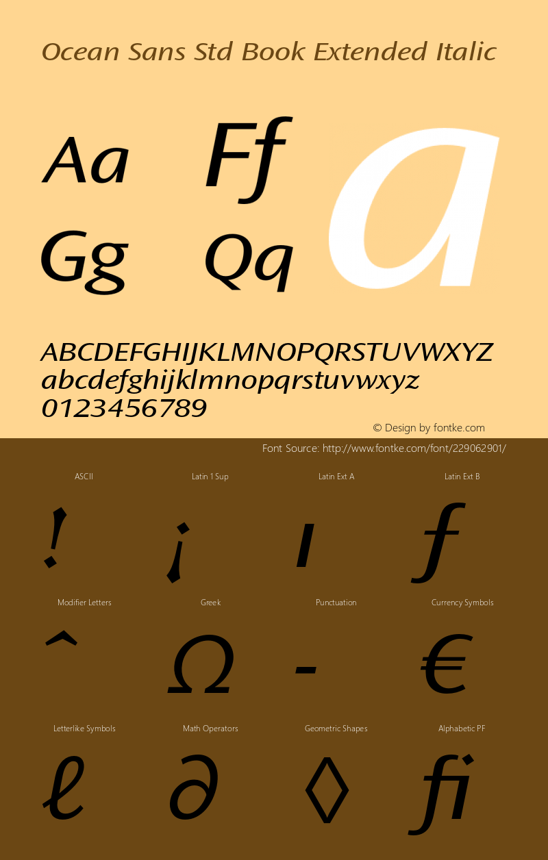 OceanSansStd-BookExtIta Version 2.081;PS 005.000;hotconv 1.0.67;makeotf.lib2.5.33168图片样张