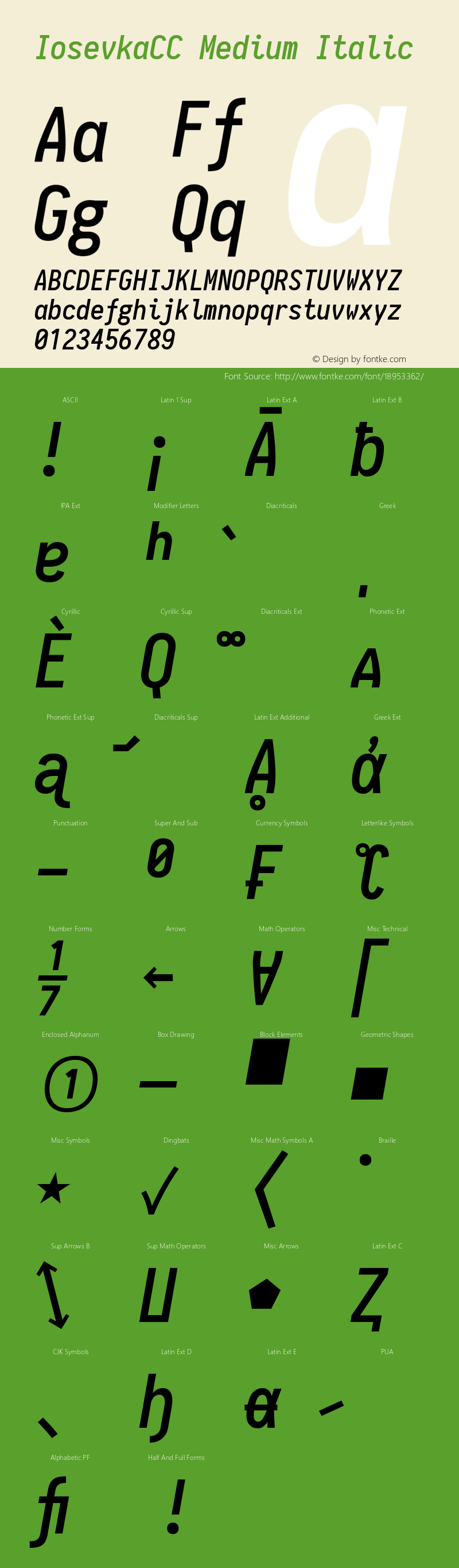 IosevkaCC Medium Italic 1.11.3; ttfautohint (v1.6)图片样张