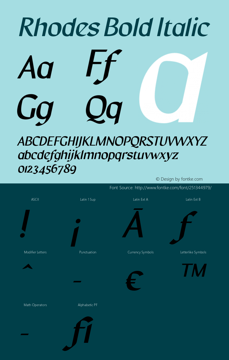 Rhodes-LightItalic Version 1.000图片样张