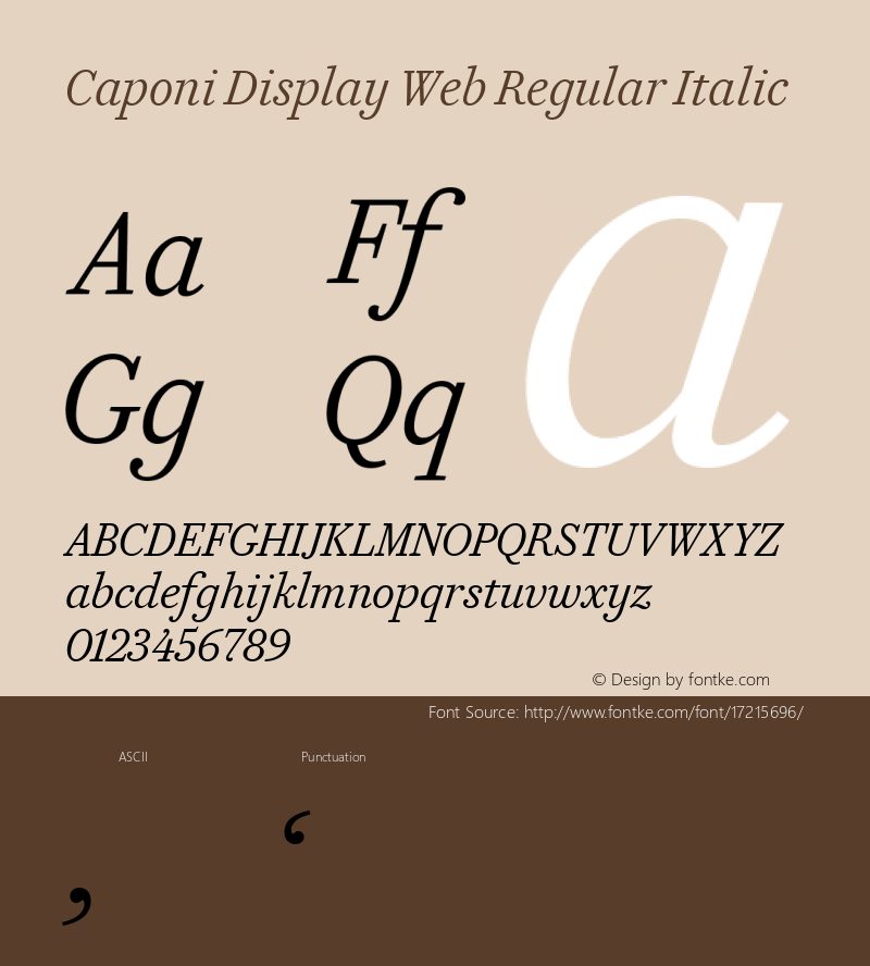 Caponi Display Web Regular Italic Version 1.1 2010图片样张