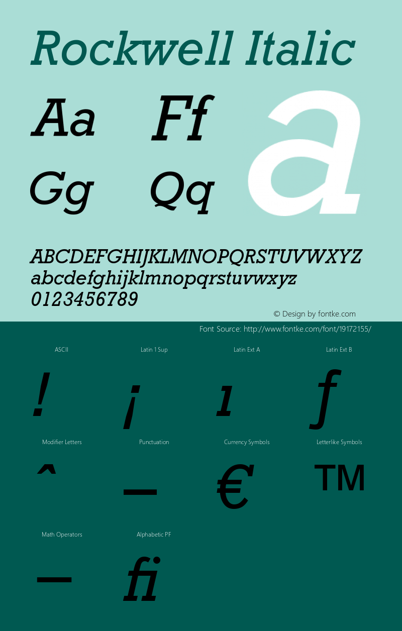 Rockwell Italic Version 001.000图片样张