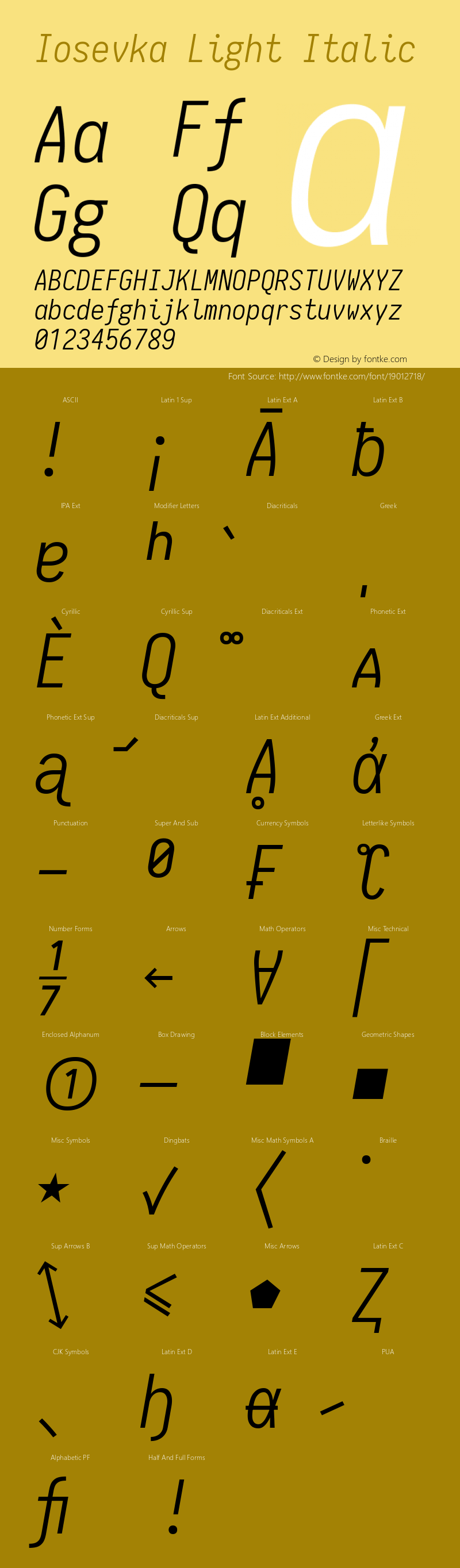 Iosevka Light Italic 1.12.0; ttfautohint (v1.6)图片样张