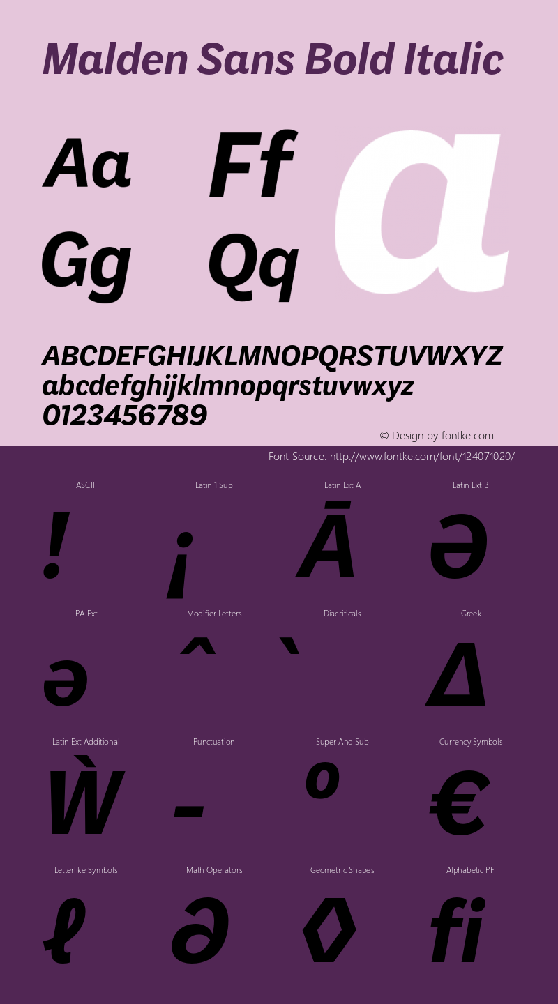 Malden Sans Bold Italic Version 1.00, build 13, s3图片样张