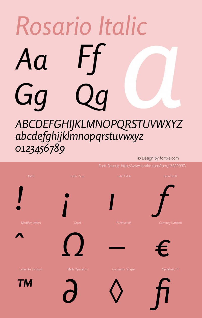 Rosario Italic Version 1.002图片样张