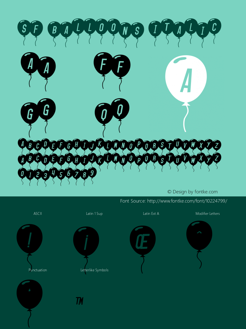 SF Balloons Italic Version 1.1图片样张