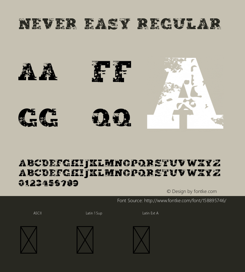 NEVER EASY Version 1.001;Fontself Maker 3.5.4图片样张