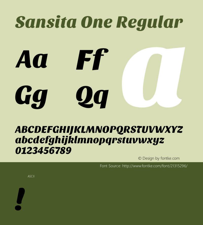 Sansita One Regular 图片样张