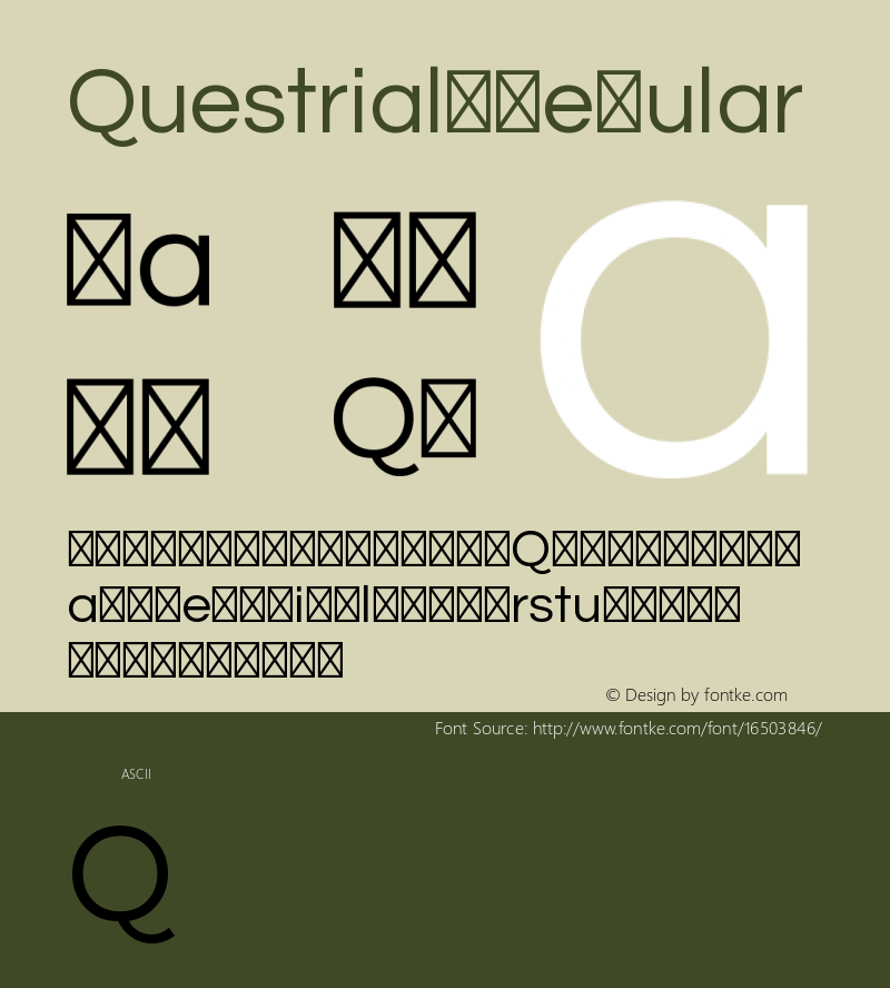 Questrial Regular Version 1.002图片样张