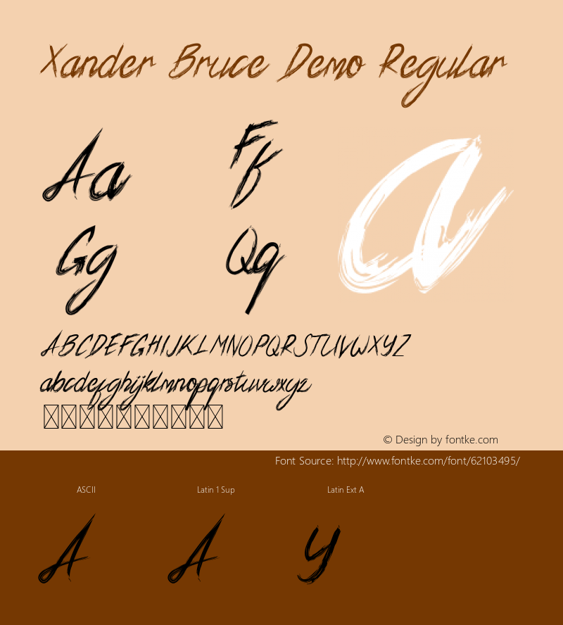 Xander Bruce Demo Version 1.002;Fontself Maker 3.4.0图片样张