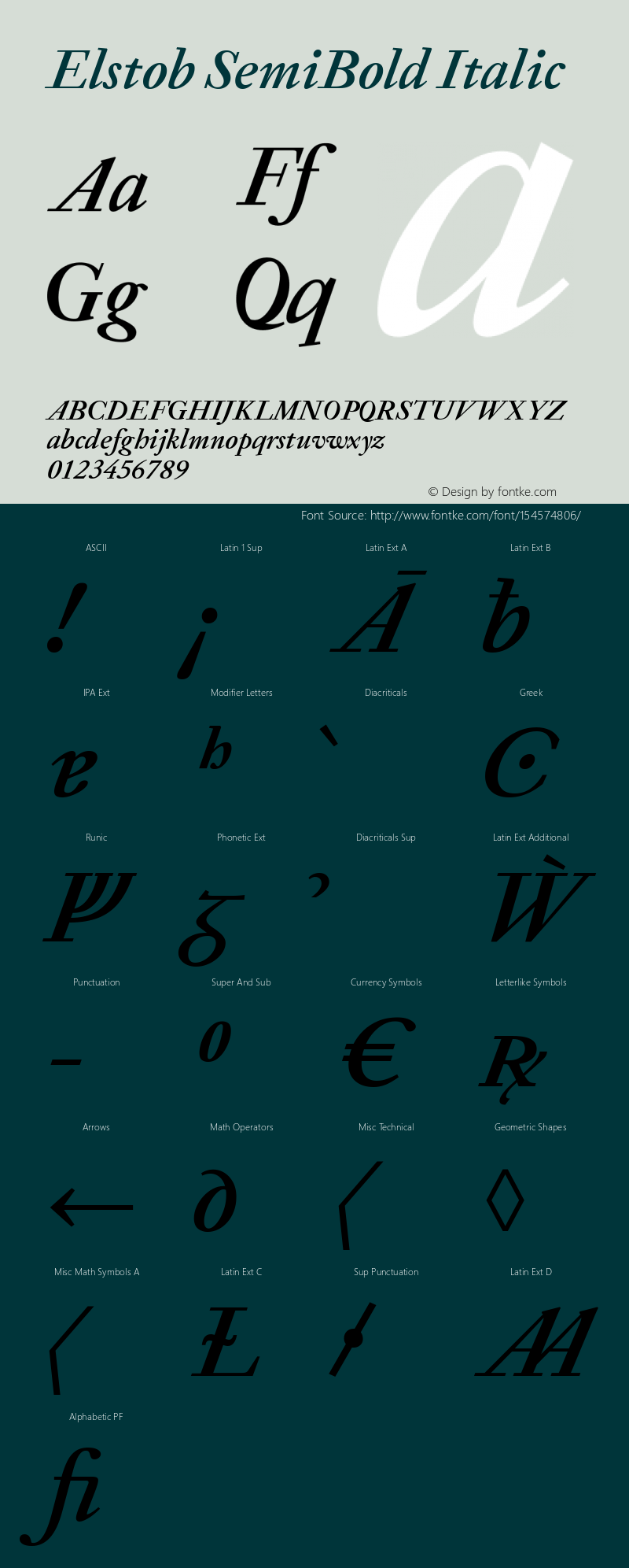 Elstob SemiBold Italic Version 1.014; ttfautohint (v1.8.3)图片样张