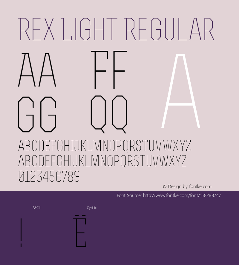 Rex Light Regular Version 1.000; ttfautohint (v1.4.1)图片样张