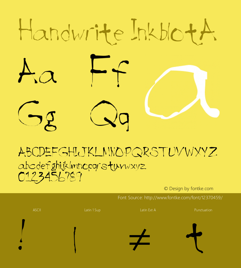 Handwrite InkblotA 1.0 Mon Jun 13 15:20:14 1994图片样张