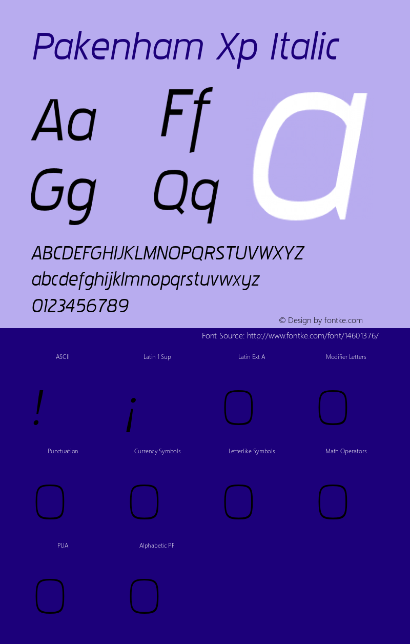 Pakenham Xp Italic Version 2.101;PS 002.101;Core 1.0.38图片样张