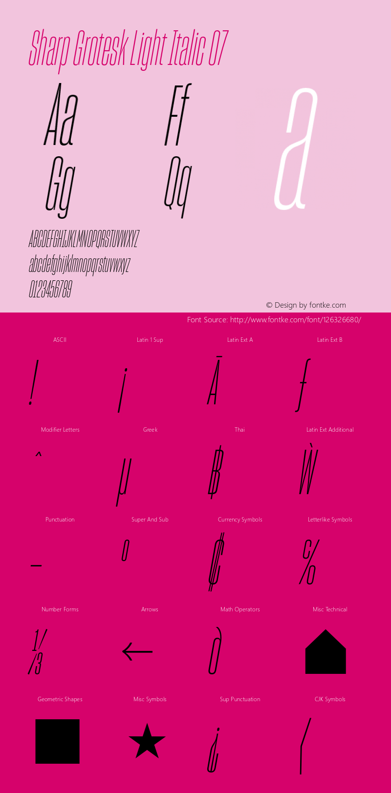 Sharp Grotesk Light Italic 07 Version 1.003图片样张