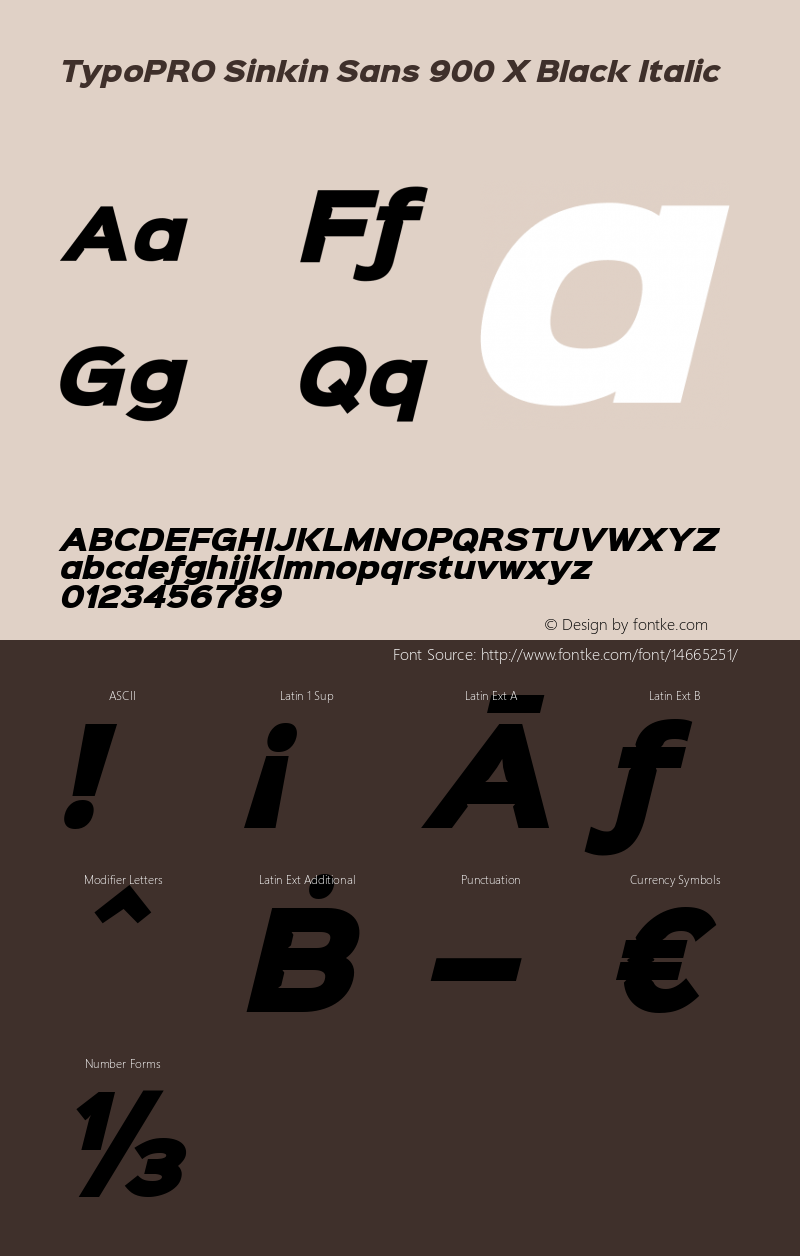 TypoPRO Sinkin Sans 900 X Black Italic Sinkin Sans (version 1.0)  by Keith Bates   •   © 2014   www.k-type.com图片样张