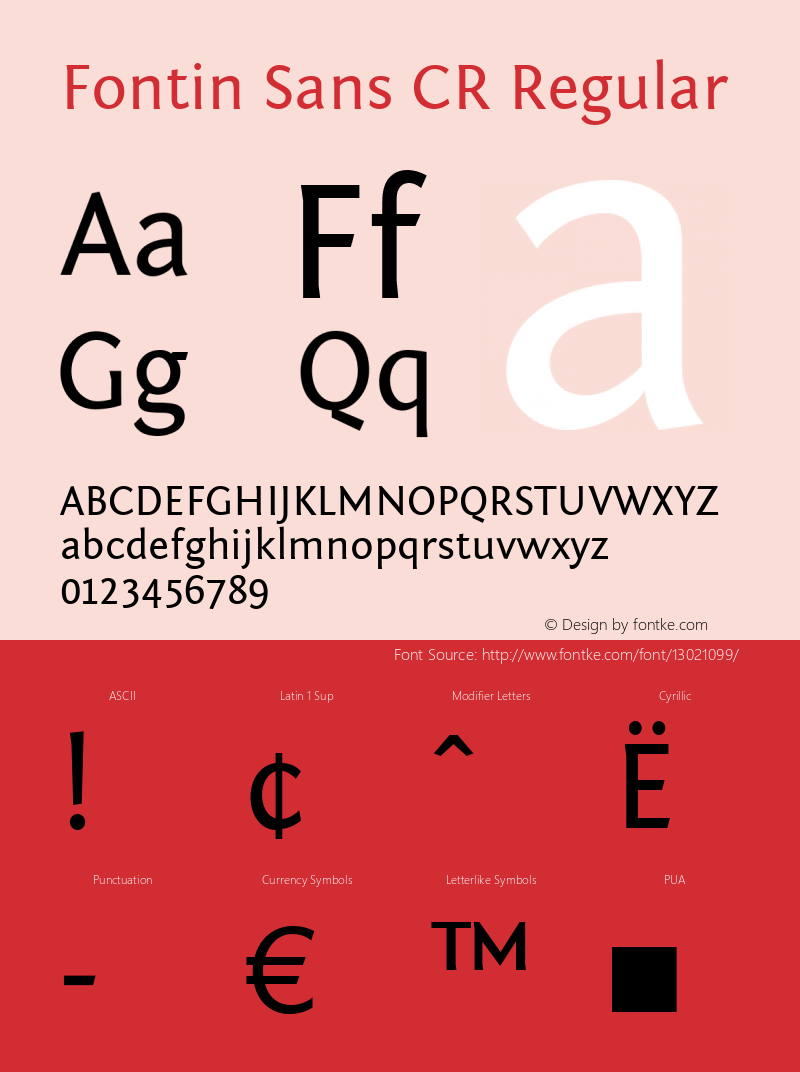 Fontin Sans CR Regular 1.000图片样张