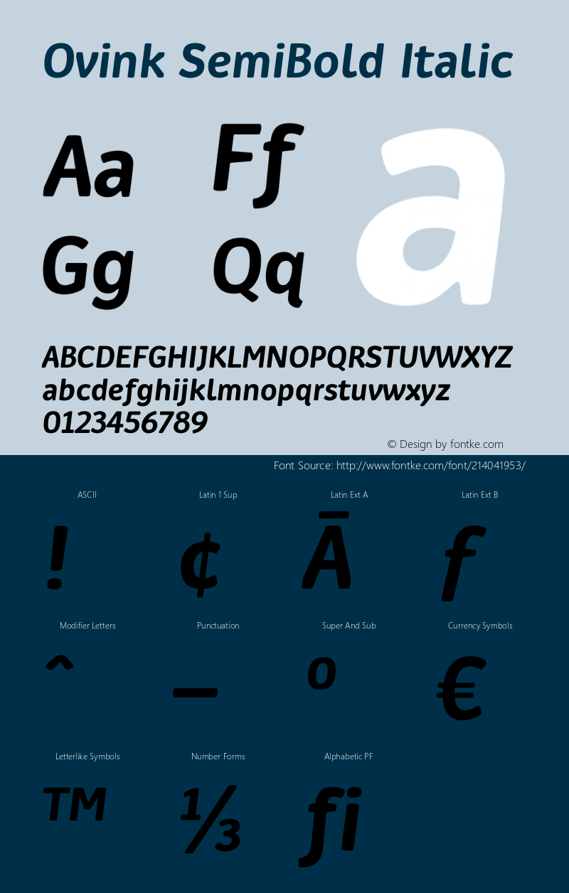 Ovink SemiBold Italic Version 1.00图片样张