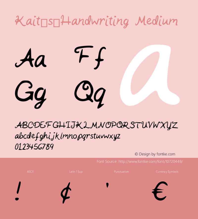 Kait_s_Handwriting Medium Version 001.000图片样张