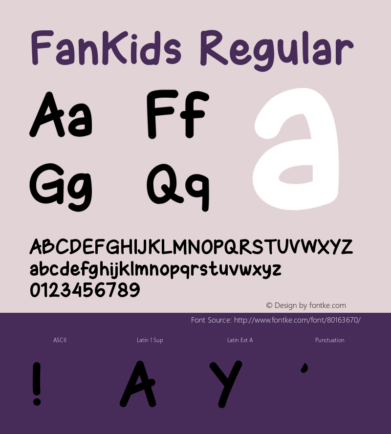 FanKids Version 1.001;Fontself Maker 3.5.1图片样张