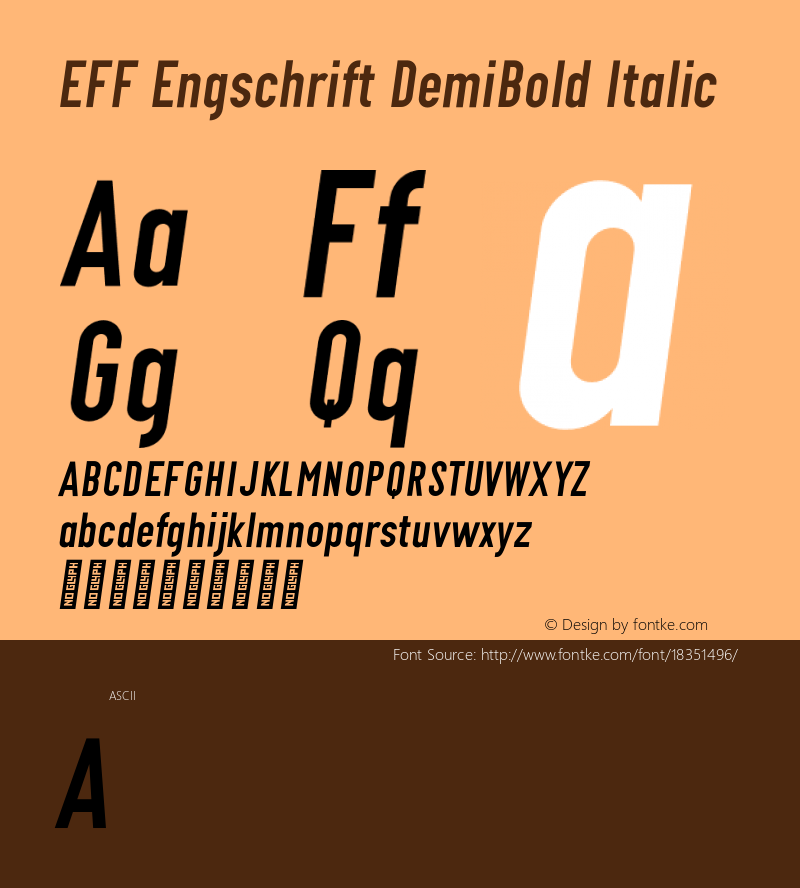 EFF Engschrift DemiBold Italic Version 0.004;PS 000.004;hotconv 1.0.88;makeotf.lib2.5.64775图片样张