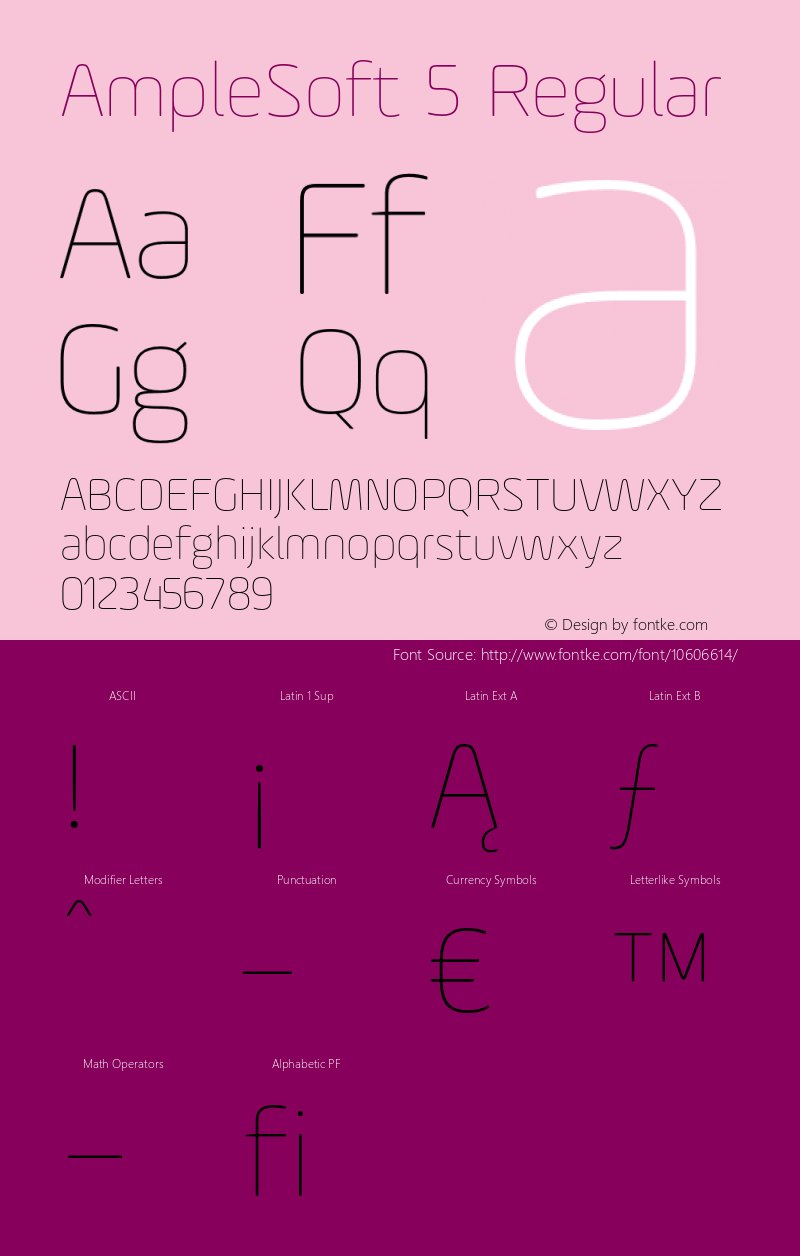 AmpleSoft 5 Regular 001.001;com.myfonts.easy.soneri.amplesoft.thin.wfkit2.version.4dmD图片样张