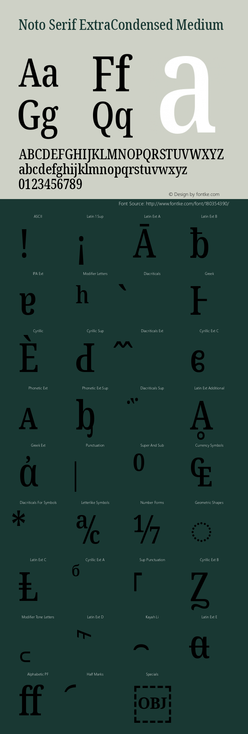 Noto Serif ExtraCondensed Medium Version 2.005图片样张