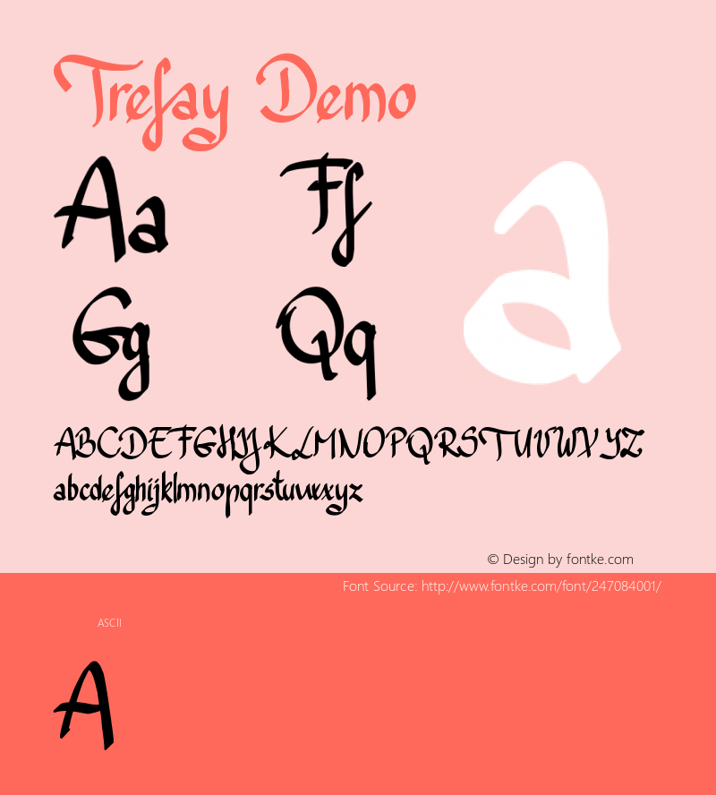 Trefay Demo Version 1.00;December 24, 2017;FontCreator 11.0.0.2408 32-bit图片样张