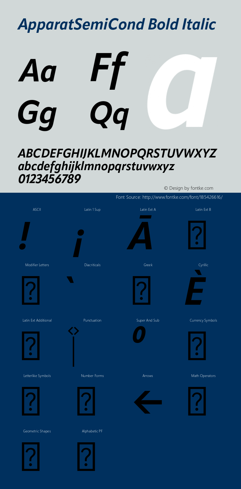 ApparatSemiCond Bold Italic Version 1.000;hotconv 1.0.109;makeotfexe 2.5.65596图片样张