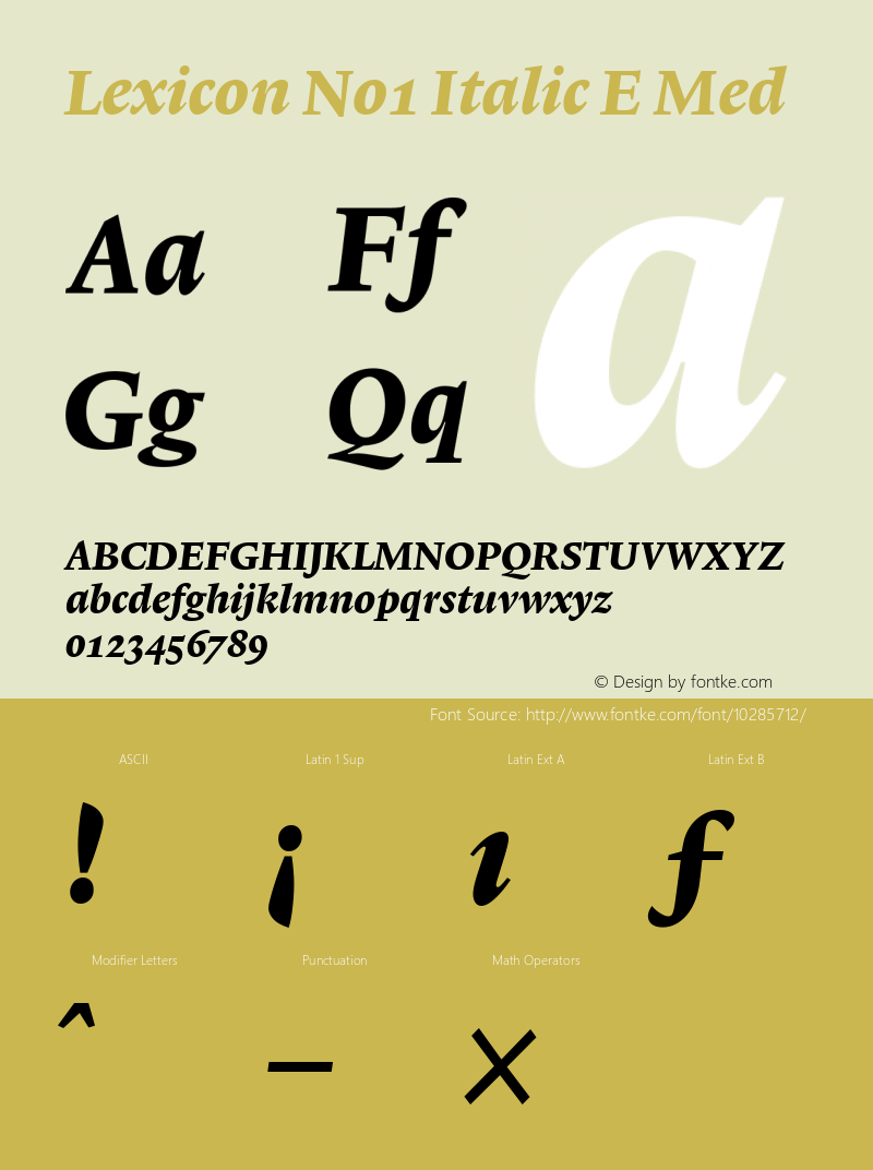 Lexicon No1 Italic E Med 001.000图片样张